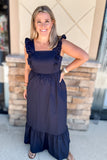 Navy Dreams Ruffle Maxi Dress