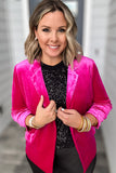 Little Boo Thang Velvet Blazer - Magenta