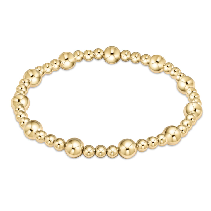 enewton: Classic Sincerity Pattern 6mm Bead Gold Bracelet - B Social Boutique