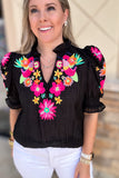 THML: More Grace Embroidered Top - Black