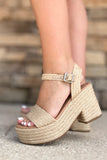 Castle Jute Open Toe Wedge