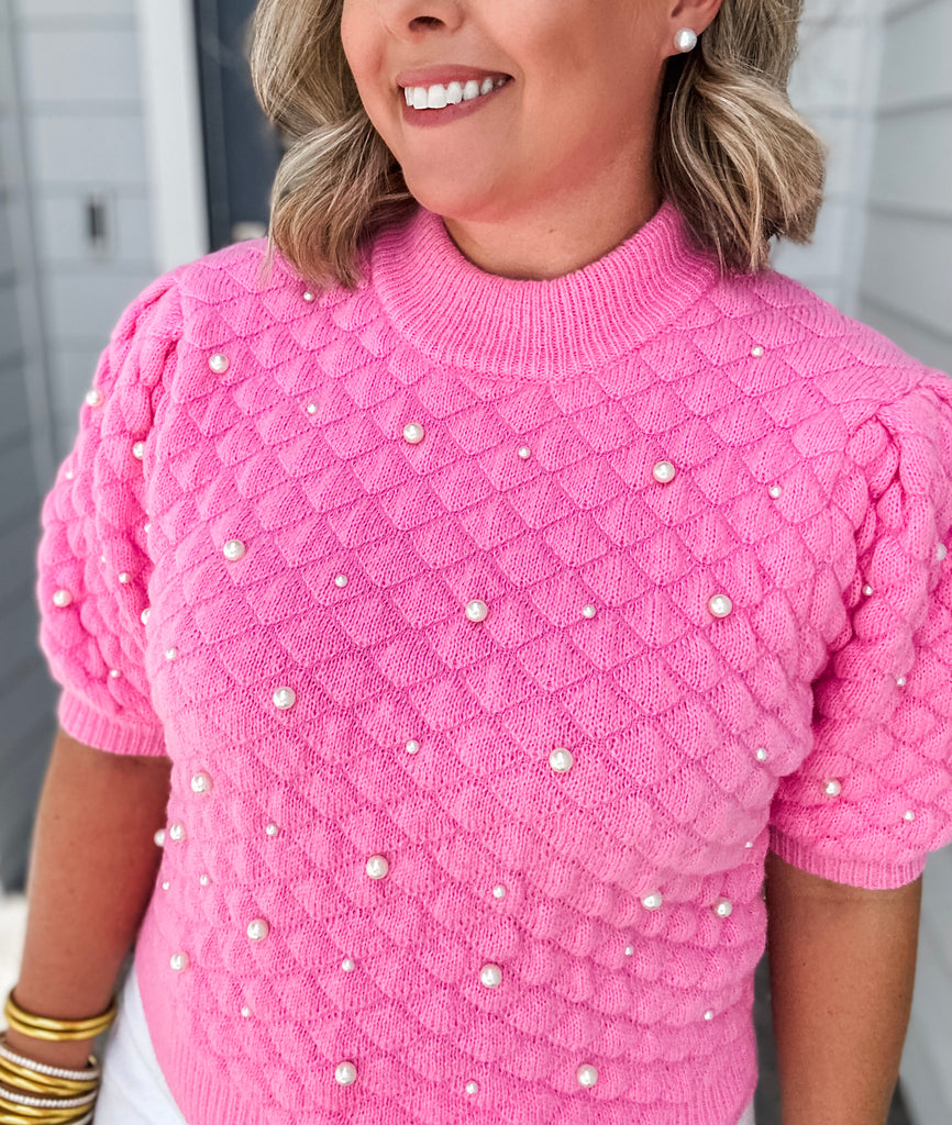 PEARL EMBELLISHED SWEATER