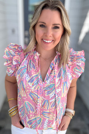 Swinging Into Spring Blouse - Pink Multi