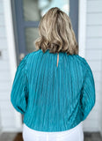Pleated To Perfection Top - Teal