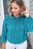 Pleated To Perfection Top - Teal