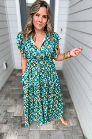 Mix And Mingle Printed Maxi Dress - Green