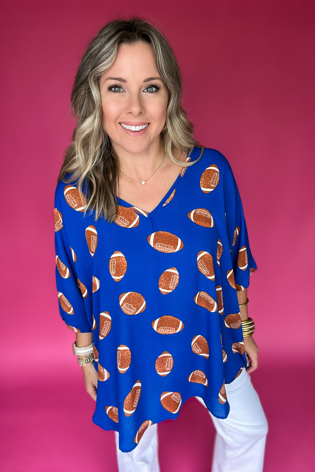 Sadie Top - Football Blue