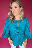 Back To Bows Blouse - Teal