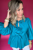 Back To Bows Blouse - Teal