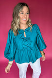 Back To Bows Blouse - Teal