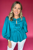 Back To Bows Blouse - Teal