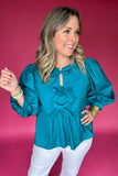 Back To Bows Blouse - Teal