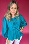 Back To Bows Blouse - Teal