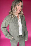 Z Supply: All Day Cropped Washed Jacket - Grape Leaf