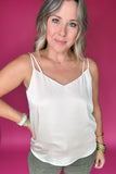 RECYCLED DOUBLE STRAP CAMI - Cream