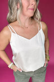 RECYCLED DOUBLE STRAP CAMI - Cream