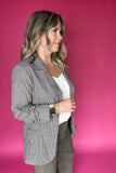 Leveling Up Blazer - Blue Plaid