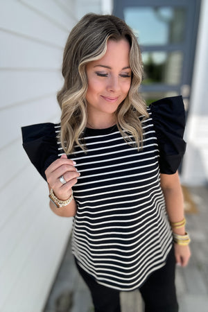 Stripe On By Top - Black