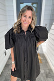 Ruffle Goes On Dress -  Black