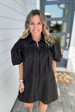 Ruffle Goes On Dress -  Black