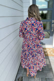 Michelle McDowell: Elanor Dress-  Mosaic Meadow Navy