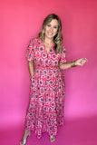 THML: Walking Together Midi Dress - Pink