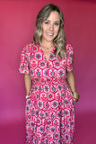 THML: Walking Together Midi Dress - Pink