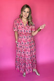 THML: Walking Together Midi Dress - Pink