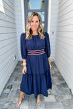 Sweet Escape Midi Dress - Navy