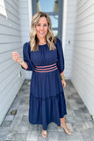 Sweet Escape Midi Dress - Navy