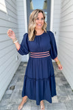 Sweet Escape Midi Dress - Navy