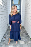 Sweet Escape Midi Dress - Navy