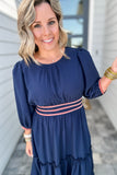 Sweet Escape Midi Dress - Navy