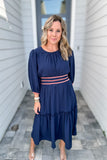 Sweet Escape Midi Dress - Navy