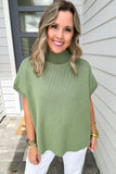 So Poised Mock Neck Sweater - Sage