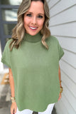 So Poised Mock Neck Sweater - Sage