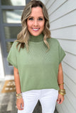 So Poised Mock Neck Sweater - Sage