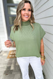 So Poised Mock Neck Sweater - Sage