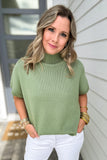 So Poised Mock Neck Sweater - Sage