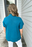 So Poised Mock Neck Sweater - Teal