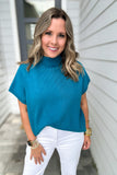 So Poised Mock Neck Sweater - Teal