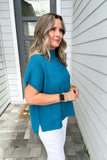 So Poised Mock Neck Sweater - Teal