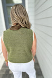 Trim It Up Sweater Tank - Olive