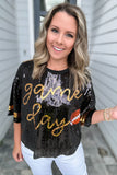 Simply Southern: Black Sequin Gameday Top