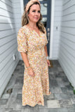 Simply Southern: Tan Floral Maxi Dress