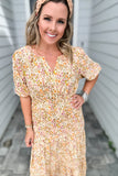 Simply Southern: Tan Floral Maxi Dress