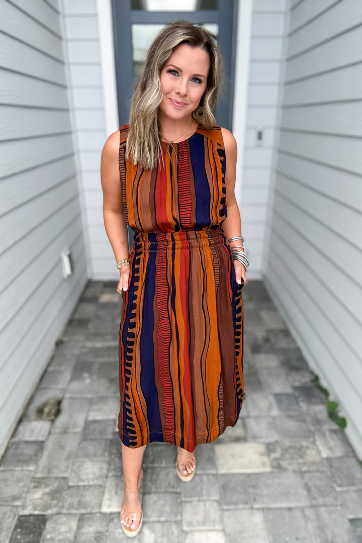 Autumn Lines Midi Dress
