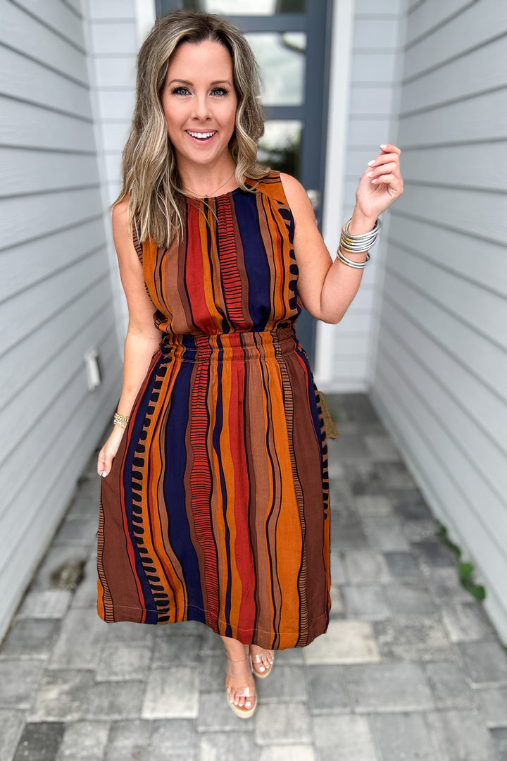 Autumn Lines Midi Dress