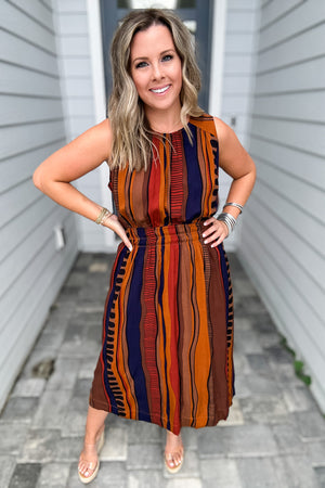 Autumn Lines Midi Dress