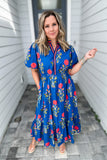 THML:Living This Life Midi Dress - Blue